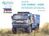 Quinta Studio QD35068 KAMAZ-43509 3D-Printed & coloured Interior on decal paper (Zvezda) 1/35